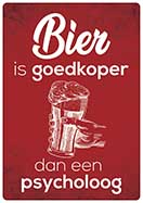 [P-026] Spreukenbordje Bier is goedkoper