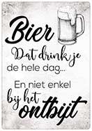 [P-027] Spreukenbordje Bier dat drink je 