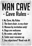 [P-030] Spreukenbordje Man cave Rules