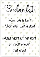 [P-068] Spreukenbordje Bedankt